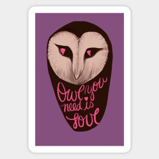 Owl You Need Is Love Heart Eyes Sticker